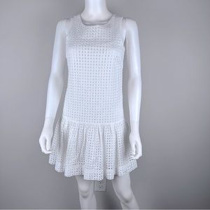 J.Crew Factory White Eyelet Flounce Dress Size 00—Washed but never wore
